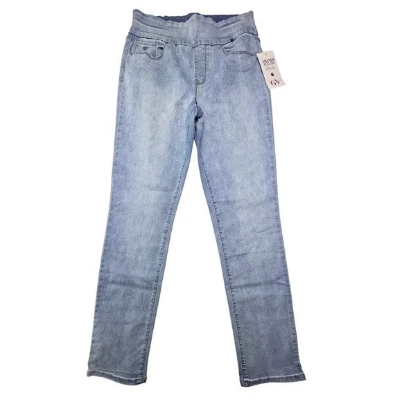 Gloria Vanderbilt Jeans Womens 8 Blue Amanda Pull On Denim Jegging Stretch NWT - Picture 1 of 8